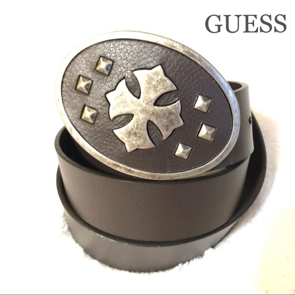 GUESS LEATHER BELT METAL BUCKLE